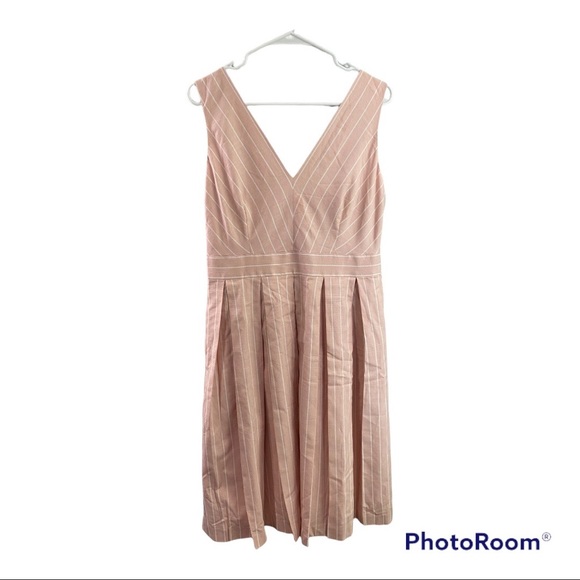 GAL MEETS GLAM Samantha Slub Stripe Fit & Flare Midi Dress, size10 - Picture 6 of 12